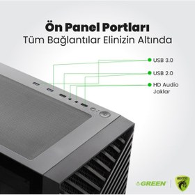 Resim Green GRIFFIN G3 PLUS i5-14400f 16 GB 512 GB SSD RTX5060 Free Dos Oem Paket Masaüstü Oyuncu Bilgisayarı 