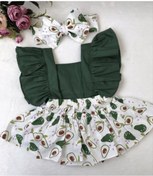 Resim Genel Markalar Kız Bebek Yeşil Avakado Desen Salopet Bandana Seti 