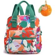 Resim Agoodshop Kadın Günlük Küçük Sırt Çantası - Çok Renkli Tasarım - Bej / Yeşil / Turuncu 40g Geo Black 