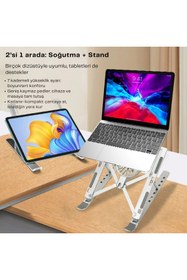 Resim SHOPYTECH Fanlı Katlanır Laptop Notebook Standı 7 Kademeli Yükseklik Alüminyum Alaşım 16¨ inc Uyuml 