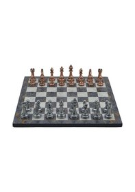 Resim Gifthome Metal Satranç Takımı-seti büyük klasik antik Taş Ve Gri 