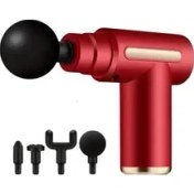 Resim darbeli titreşimli şarjlı masaj tabancası masaj aleti kırmızı renk 