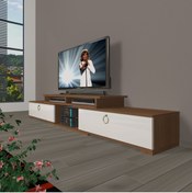 Resim Decoraktiv Flex 130 Mdf Gold Tv Ünitesi Tv Sehpası - Ceviz - Beyaz 