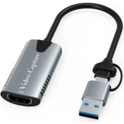 Resim Mena Rise Type-C To USB 2in1 Video Capture Yakalama Kartı 4K 1080P Uçlu HDMI To Type-C Pc Bilgisayar Video Adaptör Çevirici 
