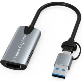Resim Mena Rise Type-C To USB 2in1 Video Capture Yakalama Kartı 4K 1080P Uçlu HDMI To Type-C Pc Bilgisayar Video Adaptör Çevirici 