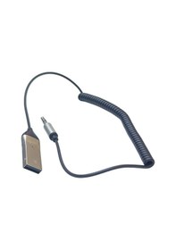 Resim Aux Bluetooth Alıcısı Adaptörü Spiral Kablolu Otomatik Bağlantı 