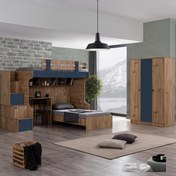 Resim Ranza, Riva Ranza Karyola Çalışma Masası + 3 Kapaklı Dolap 