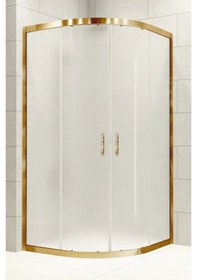 Resim Durul Duşakabin Oval Altın Profil 5mm Buzlu Cam Yükseklik 190 Cm Altın 