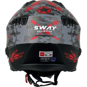 Resim Sway X2 Tokyo Trooper Modüler Full Face Çene Sökülebilen Motosiklet Kaskı M Beden Siyah Kırmızı 