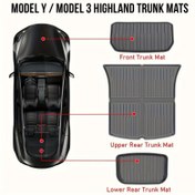 Resim Su Geçirmez Bagaj Matları Tesla Su Geçirmez Bagaj Matları | Model Y 2021-2024, Model 3 Highland 2024-2025 için 3D Kaymaz TPE Kargo Matı, Ön ve Arka Bagaj Matları 