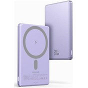 Resim Usams Kablosuz Şarj Mıknatıslı MagSafe Ultra Slim Alüminyum 5000mAh 20W Powerbank CD22002-Mor 