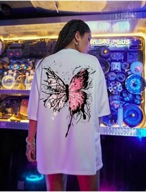 Resim Soonaksesuar Unisex Baskılı Oversize T-shirt - Beyaz Beyaz 