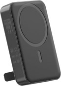 Resim 10000MAH Magsafe Powerbank Standlı PD20W Taşınabilir Kablosuz Hızlı Şarj Cihazı Siyah 