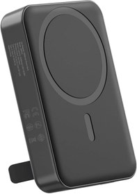 Resim 10000MAH Magsafe Powerbank Standlı PD20W Taşınabilir Kablosuz Hızlı Şarj Cihazı Siyah 