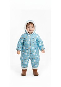 Resim Çocuk Kozmonot, Çocuk Kar Tulumu 2-5 Yaş Açık Mavi 