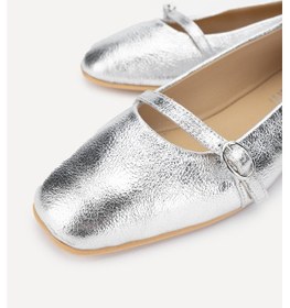 Resim Valmenti Shine Kadın Lame Hakiki Deri Babet 33 1250 Bn Ayk Y24 Gri 