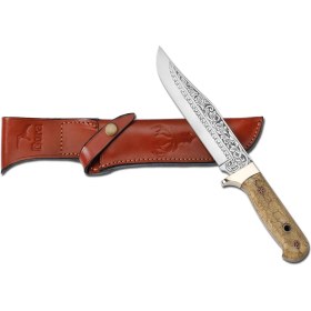 Resim Bora Knives Bora 402 Büyük Bowie Tamarind Ağacı Sap Gravürlü Bıçak 