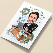 Resim Parası Bol Erkek Karikatürlü Tebrik Kartı 