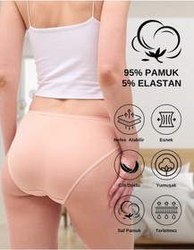 Resim Alya Underwear Kadın Pamuklu Hipster - Slip Külot 5 Farklı Renk 1 Pakette Multicolor-p20 