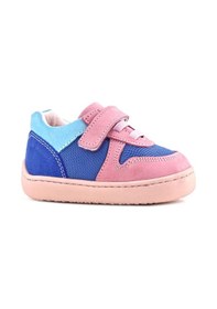 Resim Rakerplus Bob Hakiki Deri Mavi Pembe Barefoot Cırtlı Lastikli Bebek Sneaker Ayakkabı Pembe 