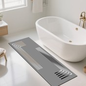 Resim 1 adet Lüks Kaymaz Banyo Matı - Yumuşak Hızlı Kuruyan Banyo Halısı, Kaymaz Tabanlı, Zarif Gri ve Altın Renkli Aksesuarlı Zemin Matı Duş, Mutfak, Giriş için - Tüm Mevsimler için Kullanılabilir, Kolay Temizlenebilir, Modern Ev Dekoru, Mutfak Zemin Matı, Çağdaş Tasarım, Dayanıklı Yapı, İç Mimarlar, Kaymaz Banyo Matı, Banyo Matı Kaymaz, Banyo Dekoru, Banyo Zemin Matı, Banyo Matları, Banyo Halıları Zemin için, Kaymaz Banyo Matı, Duş Matı Kaymaz 