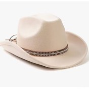Resim Yaozixa Klasik Western Koyu Bej Felt Şapka - Geniş Kenar Güneş Korumalı, 56-58cm, Unisex, Nüfuslu, Dayanıklı, Rope İle Sabitlenebilir Siyah 
