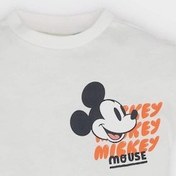 Resim DeFacto Erkek Bebek Disney Mickey & Minnie Kısa Kollu Tişört E7175A525SMER85 Ekru 