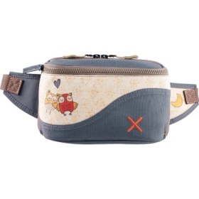 Resim Baykuş Baskılı Kanvas Unisex Göğüs ve Bel Çantası 