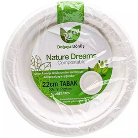 Resim 2F Doğal Kağıt Tabak 22 Cm 50 Li 