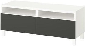 Resim Tv sehpası, beyaz-koyu gri, 120x42x48 cm, LAPPVIKEN, STUBBARP 