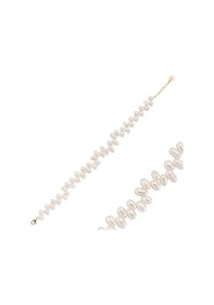 Resim 5,5 Mm Barok Doğal İnci Bileklik 19 Cm / Sarı Sarı Sarı Altın 