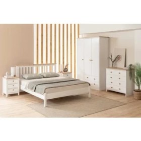 Resim Vivense Fidan Modern Country Karyola, Inci Beyazı, 160X200 