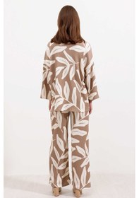 Resim Bigdart Gabria Desenli Kimono Takım Vizon 