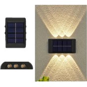 Resim İndirim Var Güneş Enerjili Solar Duvar Apliği Dış Mekan Hava Koşullarına Dayanıklı Bahçe Villa Dekoratif Aydınlatma, Işık Sensörü Kontrolü ile 