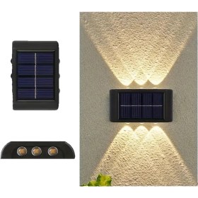 Resim İndirim Var Güneş Enerjili Solar Duvar Apliği Dış Mekan Hava Koşullarına Dayanıklı Bahçe Villa Dekoratif Aydınlatma, Işık Sensörü Kontrolü ile 