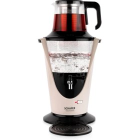 Resim Schafer Tee Haus Yeni Nesil Elektrikli Cam Semaver-Krem 