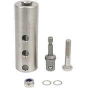 Resim Paslanmaz Çelik Üstten Sarılı Römork Krikosu Krank Kolu Akülü Matkap Adaptörü 1/2" Adaptörlü Gümüş Uzun 0812 