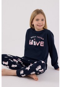 Resim Rolypoly Kız Çocuk Lacivert Pijama Takımı 5274-48708 Lacivert 