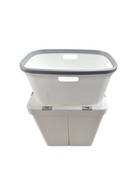 Resim Gümüş Ikili Dokunmatik 80 Lt Çamaşır Sepeti+çamaşır Selesi Çeyiz Seti-mt09 Beyaz - Gri 