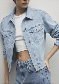 Resim Mavi - Megi Mavi Premium Buz Mavi Jean Ceket 1110389-86747 Açık Mavi 