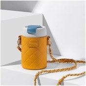 Resim DILLER 300 Ml Kilit Kapaklı Pipetli Deri Kılıflı Taşıma Askılı Çelik Matara 6 Saat Sıcak/soğuk 