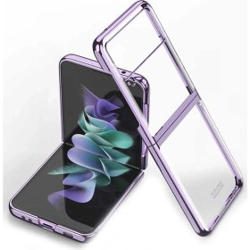 Resim Aksesuarcim Samsung Galaxy Z Flip 3 Kılıf Tam Koruma Metal Görünümlü Kapak Kıpta 