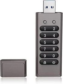 Resim 128GB 256-bit Şifreli USB Sürücü Şifre Güvenli Flash Sürücü USB3.0 U Disk Desteği Sıfırlama/Silme/Otomatik Kilitleme İşlevi, Gri Doomun 