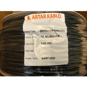 Resim 70 Numara Artar Mikrofon Kablosu 100 Metre Mono Yumuşak. Silikon 