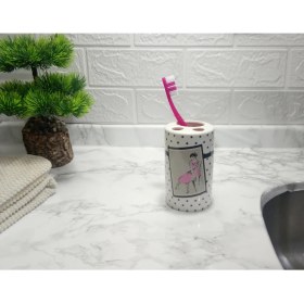 Resim Bosphorus Diş Fırçalık Pembe Elbiseli Kadın Model Banyo Aksesuarı 