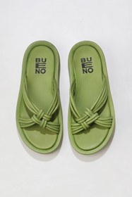 Resim Bueno Shoes Yeşil Deri Kadın Dolgu Topuklu Terlik 01wu4602 