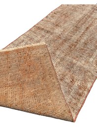 Resim El Dokuma Vintage Yolluk 55x280 Turuncu Soyut Desen Eskitme Halı Turuncu 