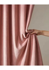 Resim Pudra Pembe Renk Kadifemsi Ada Fon Perde 1/2,5 Orta Pileli V-28 Pudra Pembe 