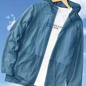 Resim Erkekler için Rahat Yazlık Kapüşonlu Ceket - Hafif, Uzun Kollu, Fermuarlı Ceket, Cep Detaylı, Polyester Kumaş, Yürüyüş ve Dış Mekan Aktiviteleri İçin İdeal, Dış Mekan Ekipmanı | Rahat Tarz | Fermuarlı Ceket 