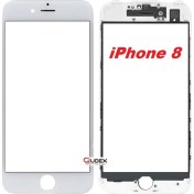 Resim Qudex iPhone 8 Dokunmatik Çıtalı Okalı Ön Cam Touch Lens Orjinal Kalite 